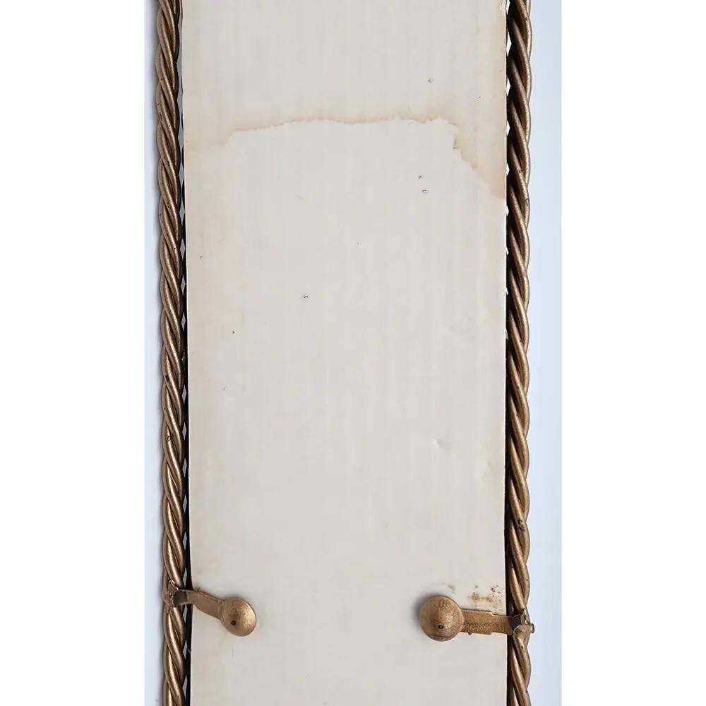 Antique Gold Wall Mirror Candle Holder – Etched Glass Hurricane w/ Purple Candle